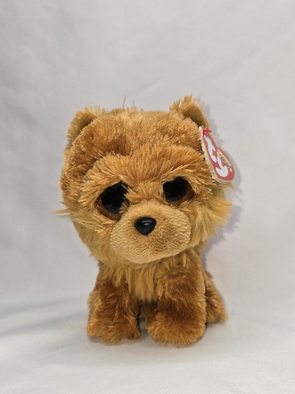 Ty Beanie Boos Barley The Chow Dog Brown Tags 6 Inch 2015 Tan Puppy Glitter Eyes